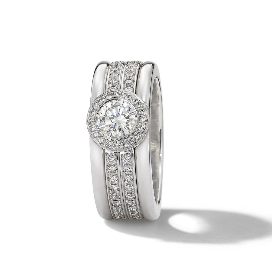 18 KRTS Witgouden Ring Bezet Met Diamant 3126956162